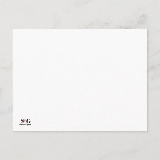 Coral Marble W Monogram - Persoonlijke scripts Briefkaart (Achterkant)