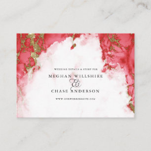 Coral Marble Waterverf Geode Barefoot Bride™ Visitekaartje