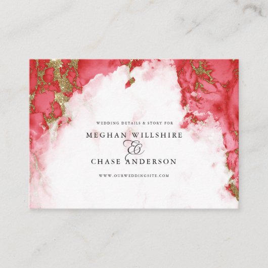 Coral Marble Waterverf Geode Barefoot Bride™ Visitekaartje (Voorkant)