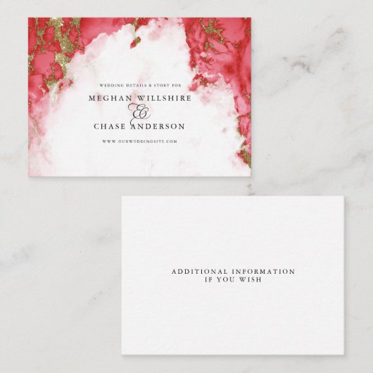 Coral Marble Waterverf Geode Barefoot Bride™ Visitekaartje (Voorkant / Achterkant)