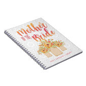 Coral Mason Jar Floral Moeder van de Bride Notitieboek (Rechterzijde)