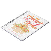 Coral Mason Jar Floral Moeder van de Bride Notitieboek (Linkerzijde)
