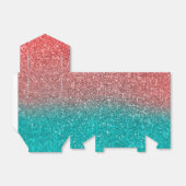 Coral Melon Oranje Blauwgroen Aqua Green Sparkly G Bedankdoosjes (Uitgevouwen)