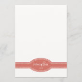 Coral Menu Kaart, Caroline Wedding Collectie (Achterkant)