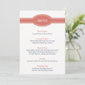 Coral Menu Kaart, Caroline Wedding Collectie (Staand voorkant)