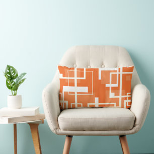 Coral Mid Century Square Link Patroon Kussen