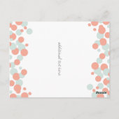 Coral & Mint Bubbles Confetti Tafelnummer Kaarten (Achterkant)