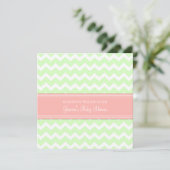Coral Mint Chevron Custom Baby Shower-uitnodiginge Kaart (Staand voorkant)