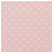 Coral Mint Green Polka Dot Pattern Stof (Close Up)