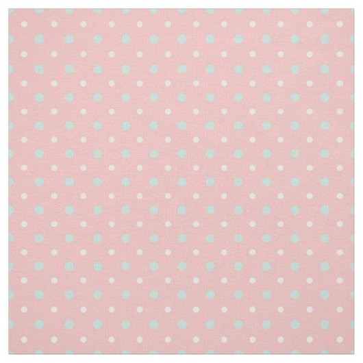 Coral Mint Green Polka Dot Pattern Stof (Swatch)