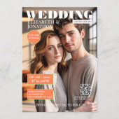 Coral & Mint Magazine Trouwfoto Kaart (Voorkant)