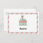 Coral Mint Travel Theme Dank u Bedankkaart (Voorkant / Achterkant)