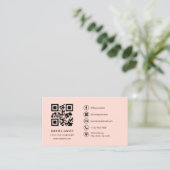 Coral Modern Professioneel Bedrijf Logo QR Code Visitekaartje (Staand voorkant)