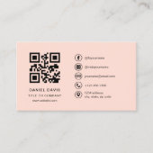 Coral Modern Professioneel Bedrijf Logo QR Code Visitekaartje (Voorkant)