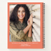 Coral Modern Script Graduation Party gastenboek Notitieboek (Achterkant)