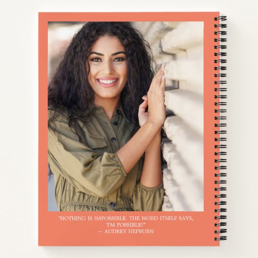 Coral Modern Script Graduation Party gastenboek Notitieboek (Achterkant)