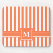 Coral Modern Stripe met Monogram Muismat (Voorkant)