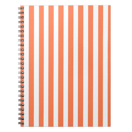 Coral Modern Stripes Notitieboek (Voorkant)
