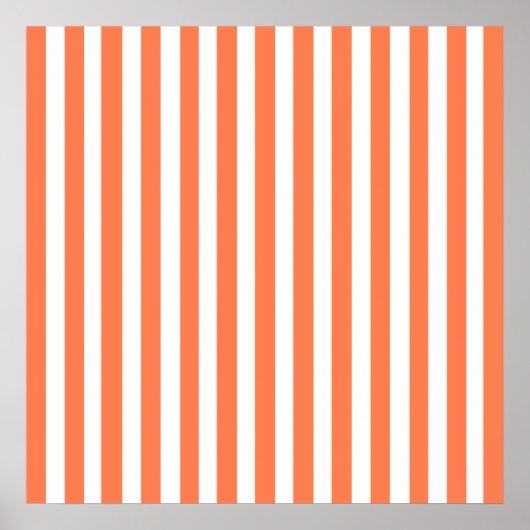 Coral Modern Stripes Poster (Voorkant)