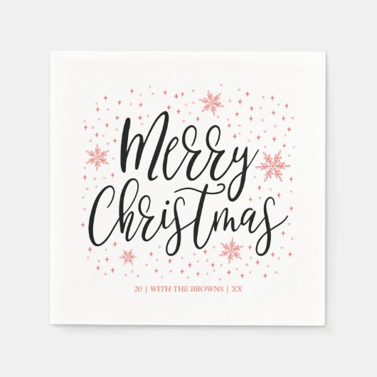 Coral | Moderne Kerstmis Feestservetten Servet (Voorkant)