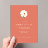 Coral Moderne Wedding Acryl Uitnodigingen (Insitu (Draagbaar))