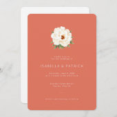 Coral Moderne Wedding Kaart (Voorkant / Achterkant)