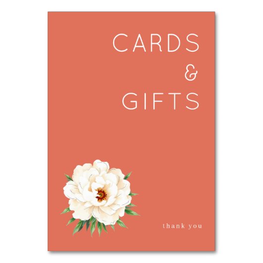 Coral Moderne Wedding Kaart (Voorkant)