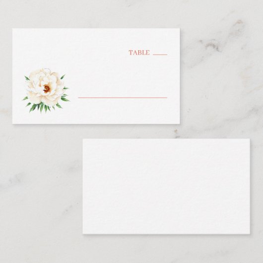 Coral Moderne Wedding Plaatskaartje (Voorkant / Achterkant)