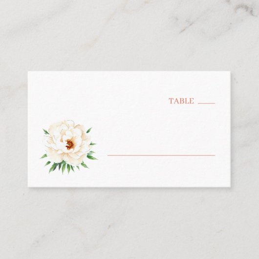 Coral Moderne Wedding Plaatskaartje (Voorkant)