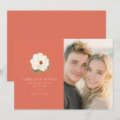 Coral Moderne Wedding Save The Date (Voorkant / Achterkant)