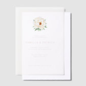 Coral Moderne Wedding Vellum Uitnodigingen (Offset)