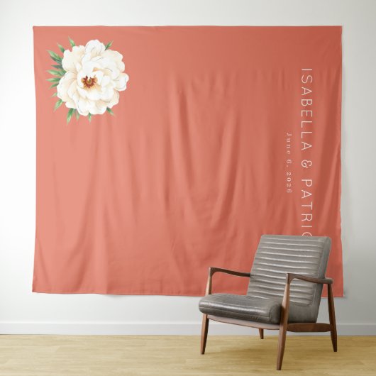 Coral Moderne Wedding Wandkleed (In Situ (horizontaal))