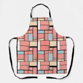 Coral Mondrian Abstracte Kunst Schort (Voorkant)