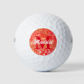 Coral Monogram - Aangepast Golfbal Golfballen (Voorkant)
