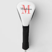 Coral Monogram Initiaal en naam op maat Golfheadcover (Voorkant)