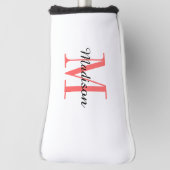 Coral Monogram Initiaal en naam op maat Golfheadcover (Draai 90)