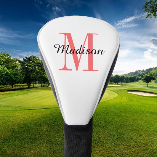 Coral Monogram Initiaal en naam op maat Golfheadcover