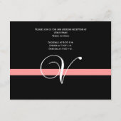 Coral Monogram V Weddenschap Afsluitingskaart Informatiekaartje (Achterkant)