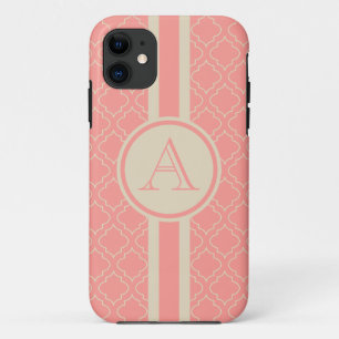 Coral Monogrammed iPhone 5 Hoesje