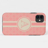 Coral Monogrammed iPhone 5 Hoesje (Achterkant (horizontaal))