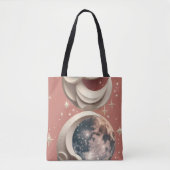 Coral Moon Warm Vibrant Aesthetic Tote Bag (Voorkant)