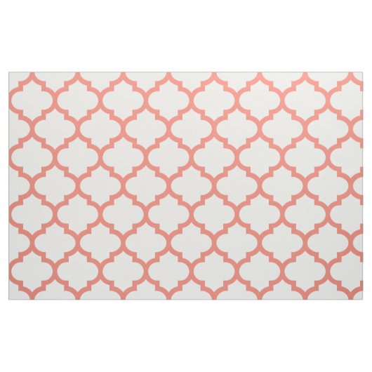 Coral Moroccan Trellis Pattern Fabric Stof (Fat Quarter)