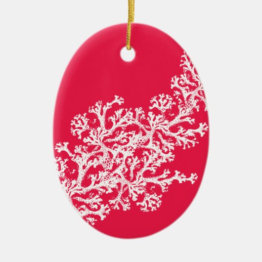 Coral Motif Keramisch Ornament (Voorkant)