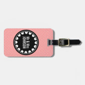 Coral Mr. & Mrs. chevron bagagelabel voor nieuwe b (Voorkant horizontaal)