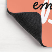 Coral Name | Initiaal Modern Trendy Stylish Oranje Muismat (Hoek)