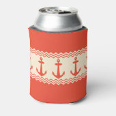 Coral Nautical Anchor Coastal Stripes Blikjeskoeler (Blikje Achterkant)