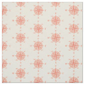 Coral Nautical Sailing Compass Stof (Swatch)