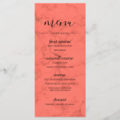 Coral Navy Blue Bouquet Modern Wedding Menu (Voorkant)