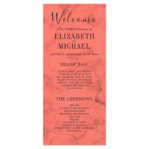 Coral Navy Blue Elegant Modern Wedding