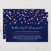 Coral & Navy Confetti repetitie Kaart (Voorkant / Achterkant)